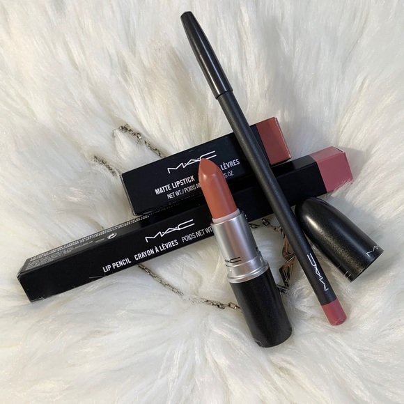 💄Mac x2💄Velvet Teddy lipstick/soar Lipliner new✨ - Picture 2 of 7